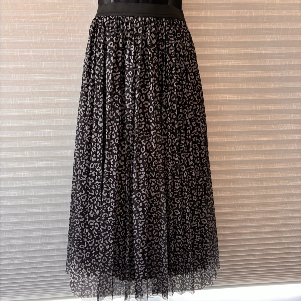 Animal Print Pleated Maxi Dress